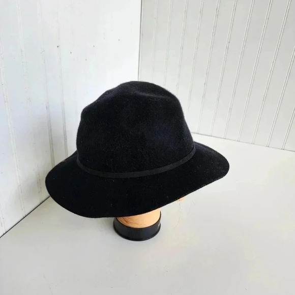 NWT House Of Harlow 1960 100% Black Wool Floppy Hat Womens Band Brand New main image 5